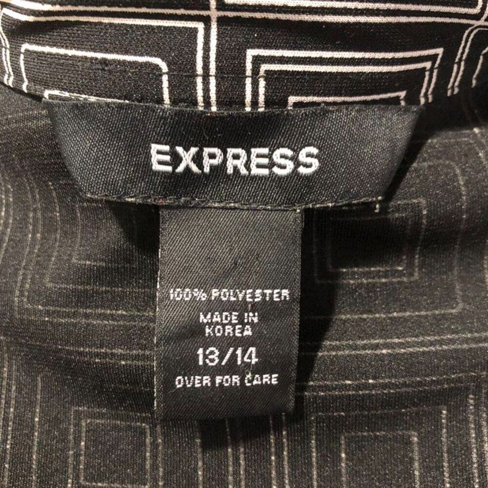 Express Black White Geometric Pattern French Cuff… - image 6